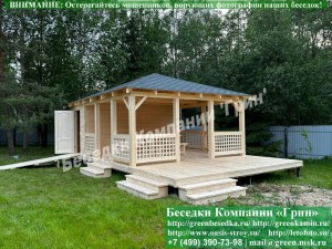 Летняя Деревянная Беседка Для Дачи С Хозблоком 5х6
