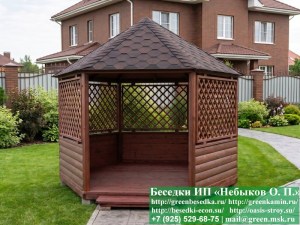 Круглая Деревянная Шестигранная Беседка Для Дачи Ø4