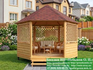 Круглая Деревянная Шестигранная Беседка Для Дачи Ø4