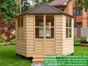 Застекленная Шестиугольная Беседка Для Дачи Диаметр 3.5 Метра
