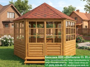 Застекленная Шестигранная Беседка Для Дачи Ø4. Вариант № 1