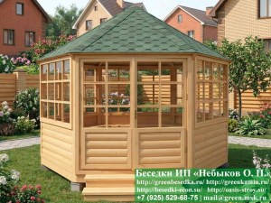 Застекленная Шестигранная Беседка Для Дачи Ø4. Вариант № 1
