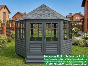 Застекленная Шестигранная Беседка Для Дачи Ø4. Вариант № 1