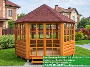 Застекленная Шестигранная Беседка Для Дачи Ø4. Вариант № 1