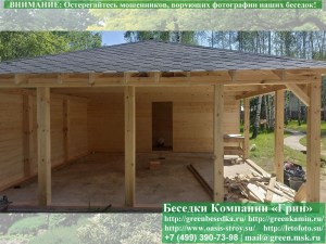 Закрытая Застекленная Беседка С Хозблоком 6х8