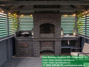 Строительство Комплекса-Барбекю Из Кирпича В Беседке, Летней Кухни