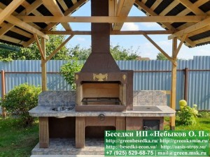 Печь-Барбекю С Плитой, Мойкой Для Беседки, Летней Кухни № 21