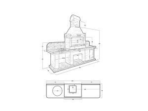 Печь-Барбекю С Плитой, Мойкой Для Беседки, Летней Кухни № 21